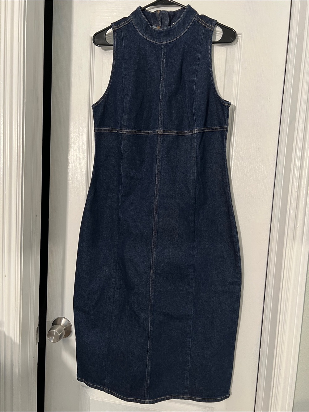 Calvin Klein Jeans Dark Denim Midi Dress L - Picture 2 of 14